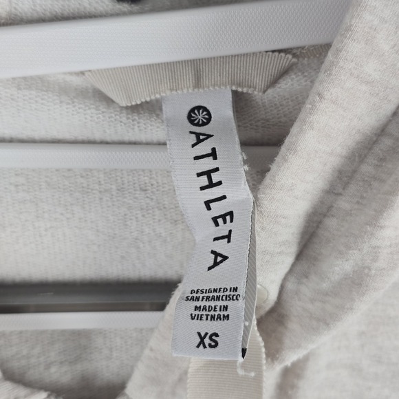 Athleta Women's Full Zip Hooded Sweatshirt Size XS Oat Color - Picture 7 of 8